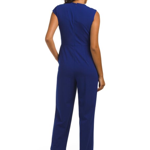 NEW CALVIN KLEIN Asymmetrical Neck Jumpsuit Ultramarine 462mn - Picture 2 of 4